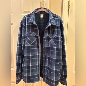 NWOT Blue Plaid Fleece-Lined Flannel shirt Jacket by Voyager
